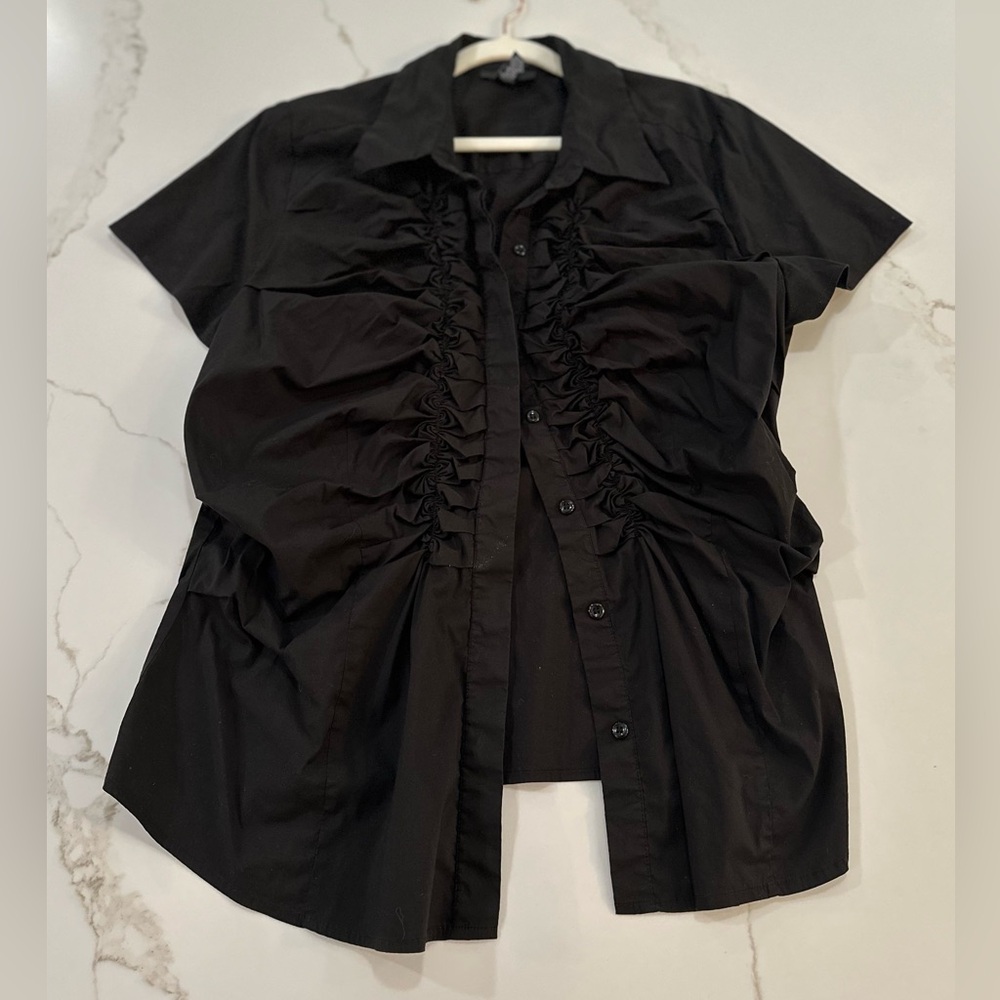 227.    ALFANI Black Ruched Women's Top SIZE 18W